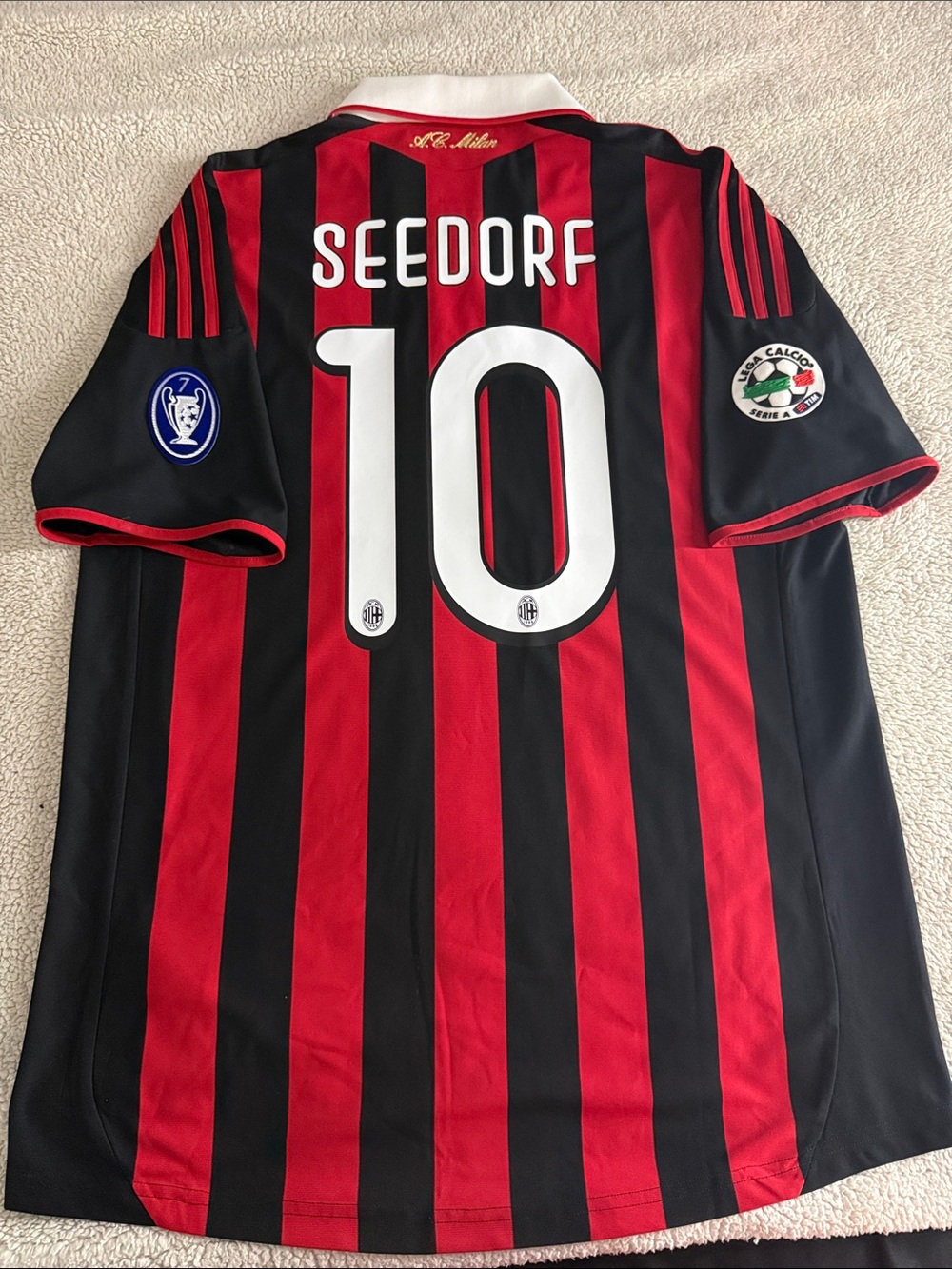 VINTAGE AC Milan #10 Clarence Seedorf 2009-10 Adidas Home Serie A Jersey
